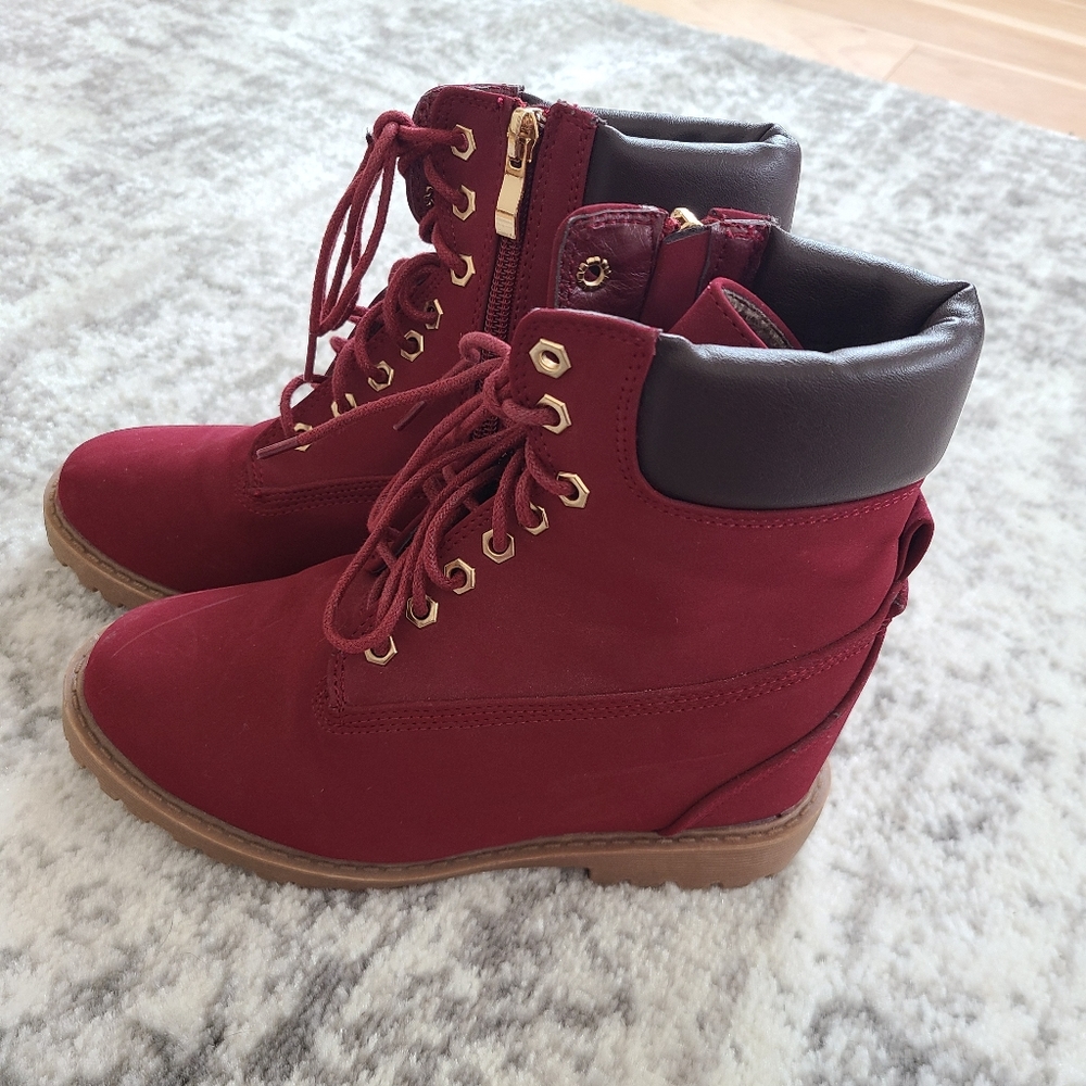 Maroon boots